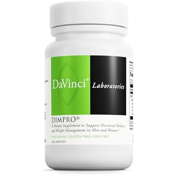 DAVINCI Labs DimPro - Dietary Supplement to Support Hormonal Balance in Men & Women & Healthy Weight Management* - with Vitamin E and More - Vegetarian - Soy-Free - Gluten-Free - 60 Capsules - Image 1