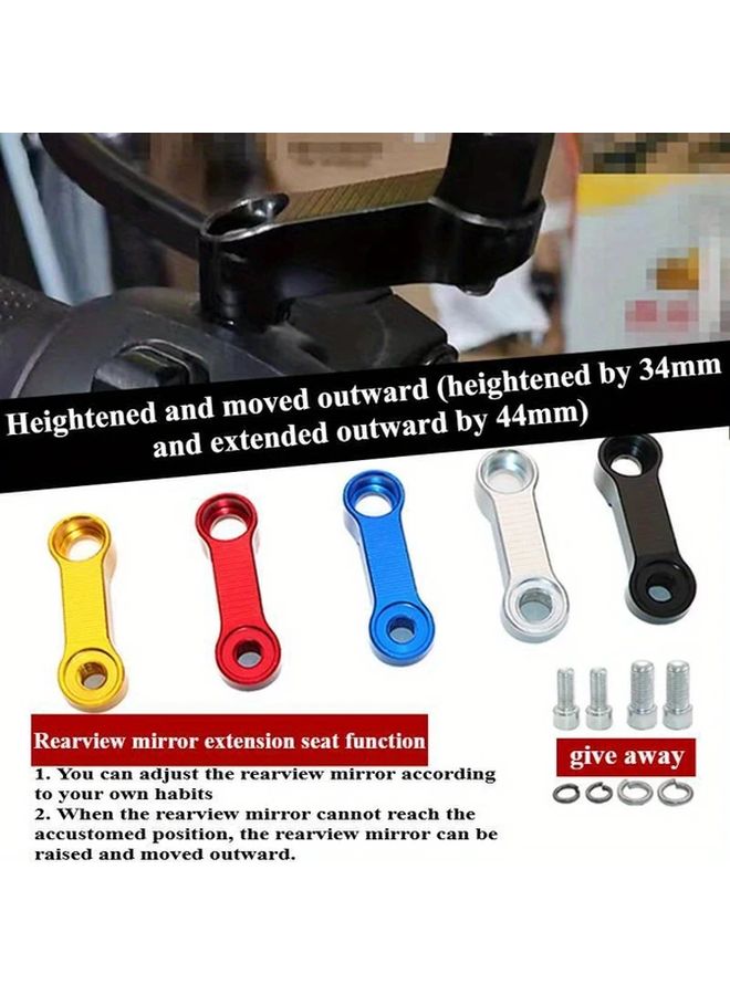 Motorcycle Rearview Mirror Extension Bracket Golden Adjustable Metal Mount For Blind Spot Visibility - Image 4