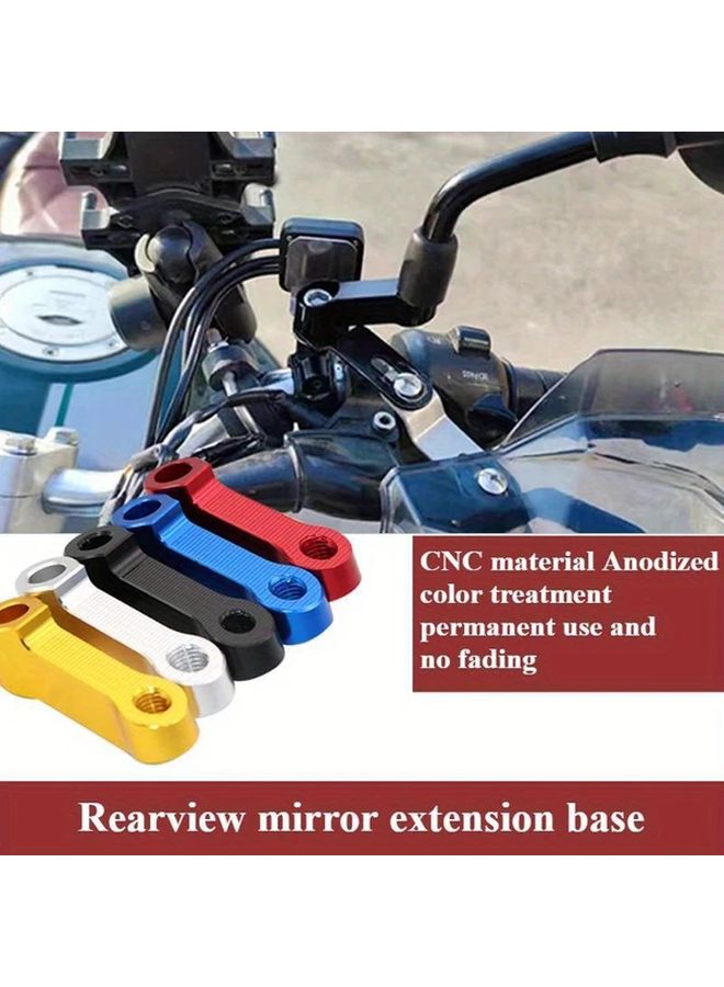 Motorcycle Rearview Mirror Extension Bracket Golden Adjustable Metal Mount For Blind Spot Visibility - Image 3