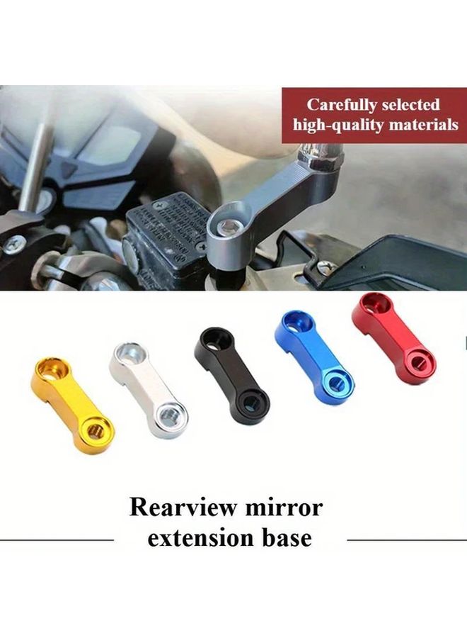 Motorcycle Rearview Mirror Extension Bracket Golden Adjustable Metal Mount For Blind Spot Visibility - Image 2