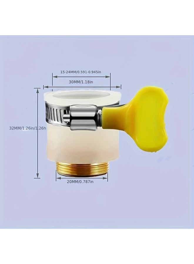 محول صنبور ماء أبيض عالمي، موصل صنبور بلاستيكي غير قابل للانزلاق، مناسب لجهاز تنقية المياه وغسالة الملابس وغسيل السيارات - Image 4