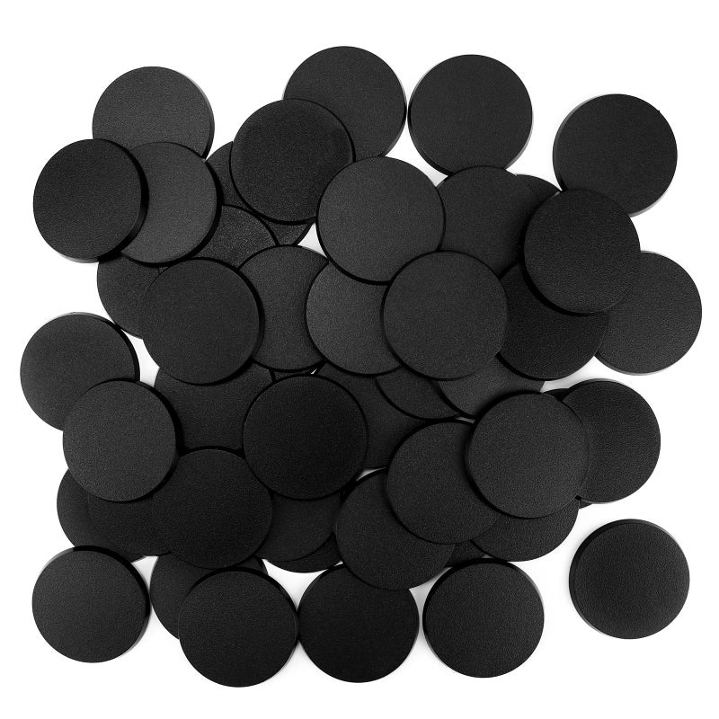 FIGURESLAB 30PCS 60mm236inch Textured Plastic Black Round Miniature Bases Model Base for Gaming Miniatures or Wargames Table Top Games - Image 3