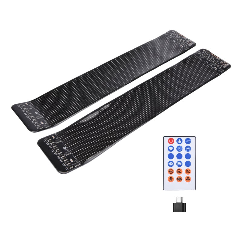 شاشة عرض LED مكونة من قطعتين، قابلة للبرمجة بالألوان الكاملة مقاس 13.39 بوصة × 3.94 بوصة، مع جهاز تحكم عن بُعد/التحكم عبر التطبيق، للسيارة والمتجر والحفلات - Image 2
