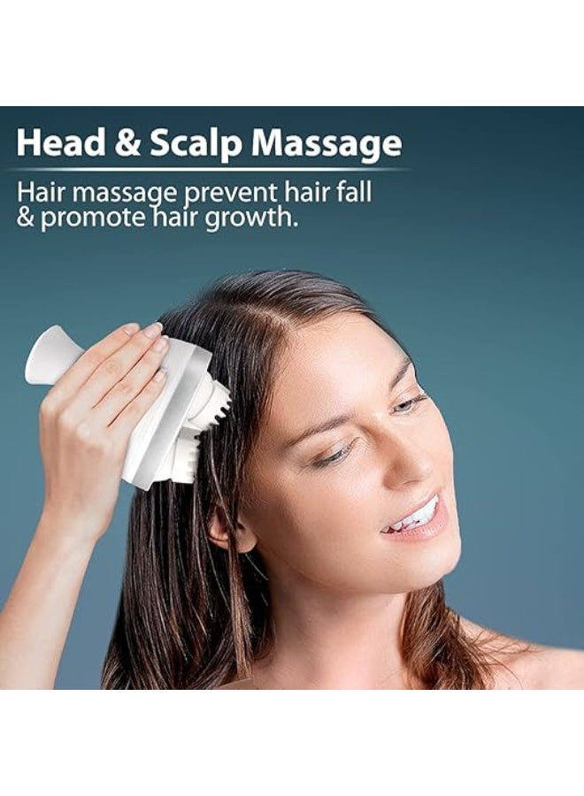 جهاز مساج فروة الرأس كهربائي – 76 نقطة تدليك، 4 أوضاع لتخفيف التوتر وتحفيز نمو الشعر، فرشاة محمولة - Image 3