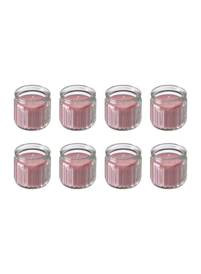 Baitique 8-Piece Scented Glass Candle Set – Red Berry, Light Pink, 12-Hour Burn - Image 1