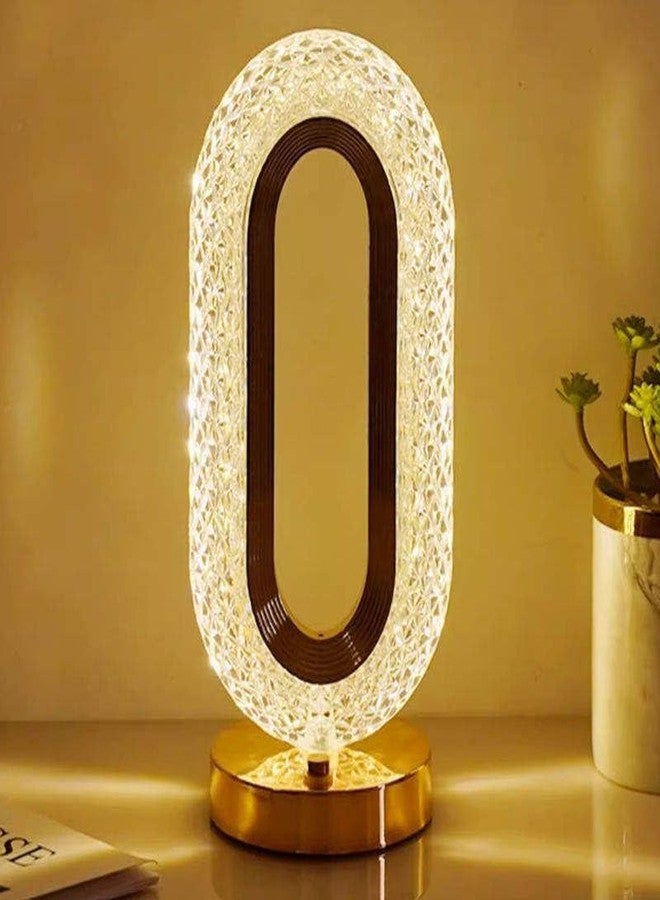 AYWAL Oval Crystal Table Lamp Touch Control LED Light with 3 Levels Brightness Rechargeable Lamp Room Decor Night Light for Bedroom, Living, Home Office, Desk Decorations, Gift - Image 1