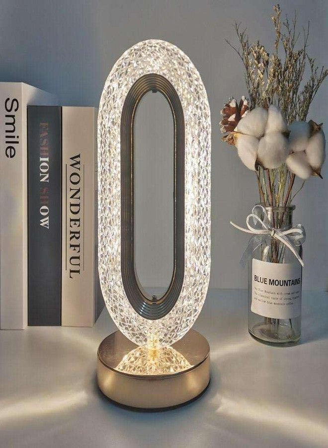 AYWAL Oval Crystal Table Lamp Touch Control LED Light with 3 Levels Brightness Rechargeable Lamp Room Decor Night Light for Bedroom, Living, Home Office, Desk Decorations, Gift - Image 3