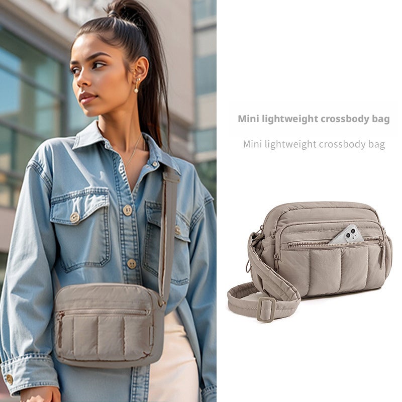 Lightweight Quilted Nylon Crossbody Bag for Women, Small Puffy Shoulder Bag - Image 1
