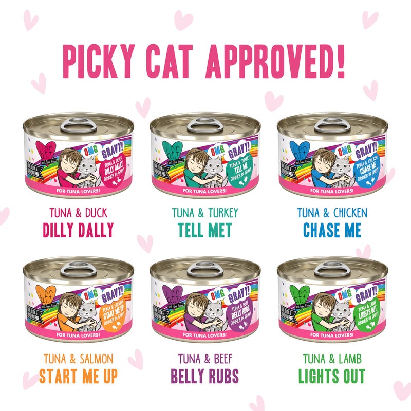 Weruva B.F.F. OMG - Best Feline Friend Oh My Gravy!, Tickle Me Pinks! Variety Pack, 2.8oz Can (Pack of 12) - Image 5