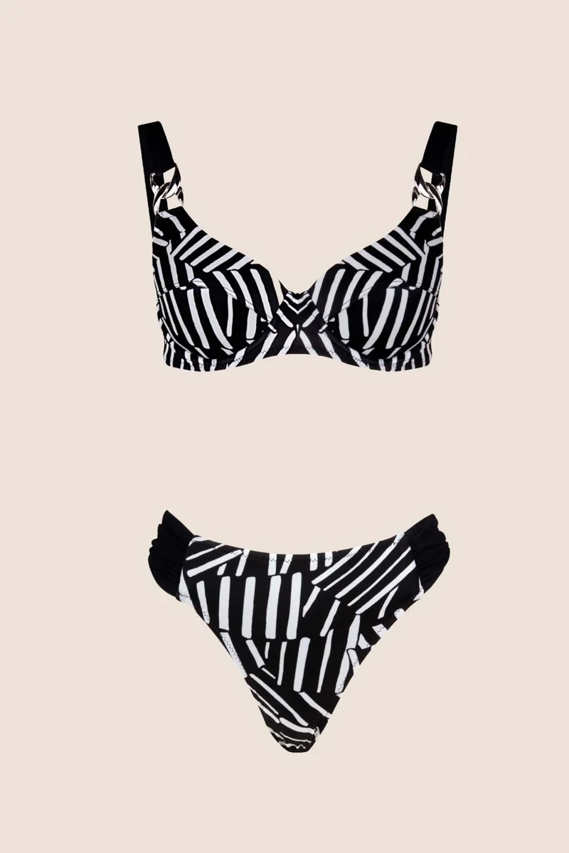 Ayyıldız 3552 Black and White Minimizer Bikini Set