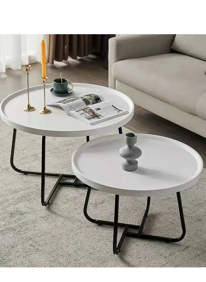 Generic Round Nesting Coffee Table, Nesting Tables Set of 2, Sofa Side End Table, Wood Sofa Side Tables, Modern End Table, Small Coffee Table for Living Room Bedroom  - Image 3