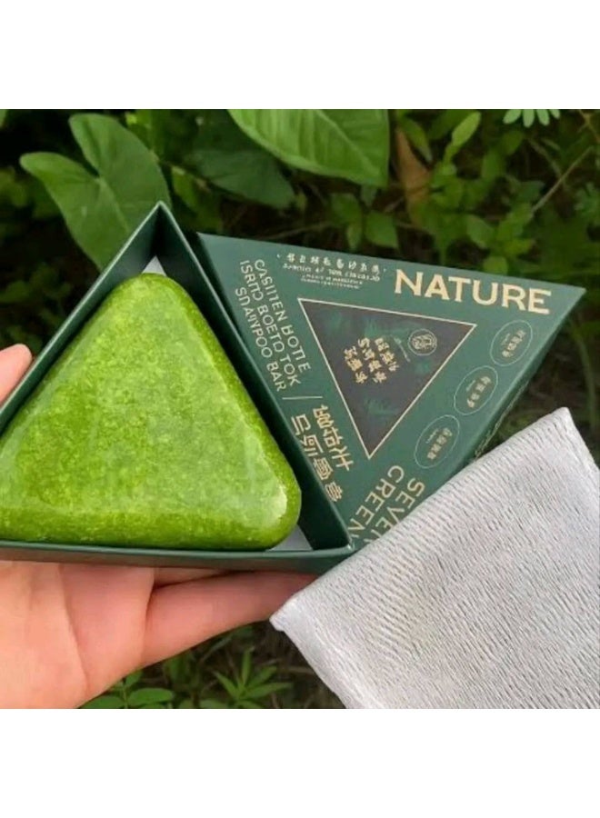 Greenlem Usman Grass Shampoo Soap 120g – Herbal Anti Hair Fall Solid Shampoo Bar - Image 3