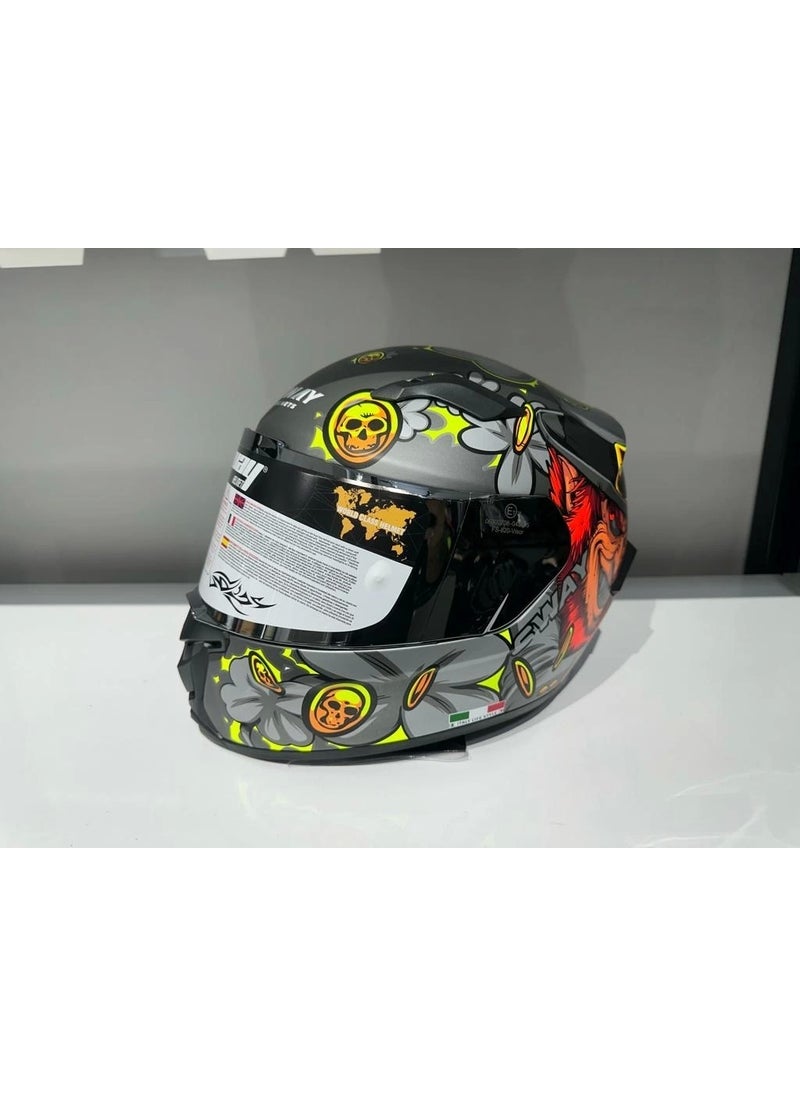 sway Helmet Sw 820 Badboy Full Face Silver Visor  - Image 2