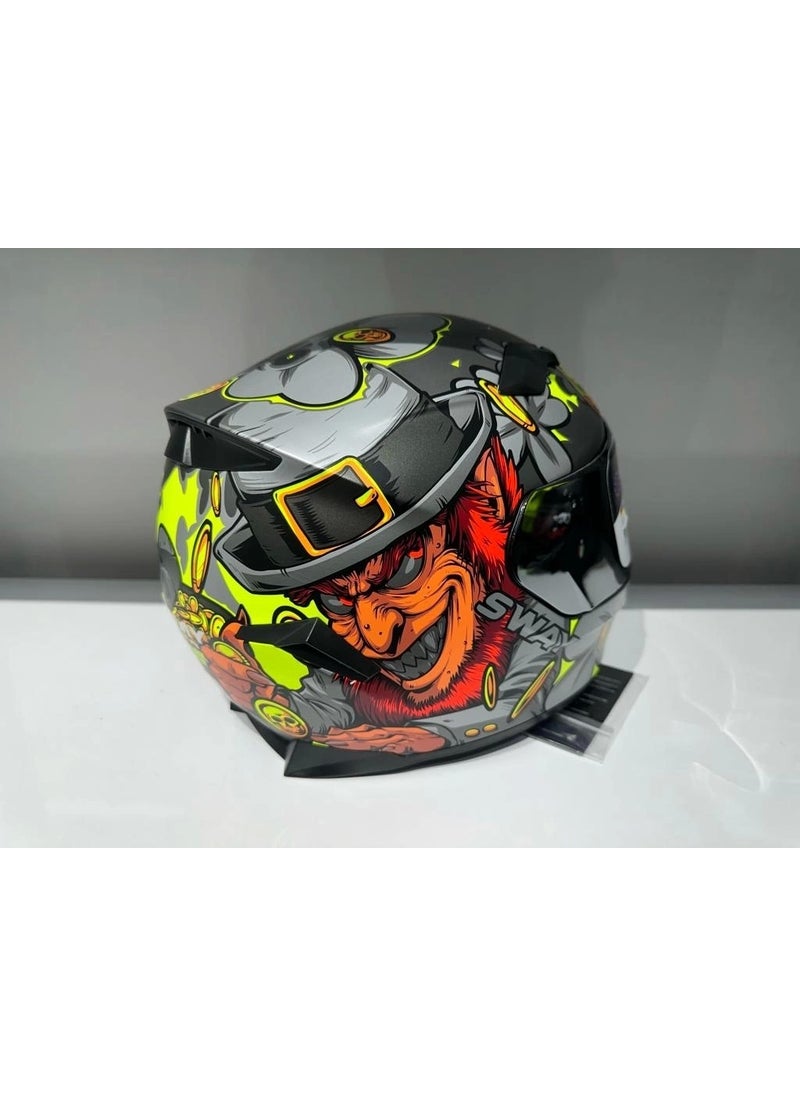 sway Helmet Sw 820 Badboy Full Face Silver Visor  - Image 1