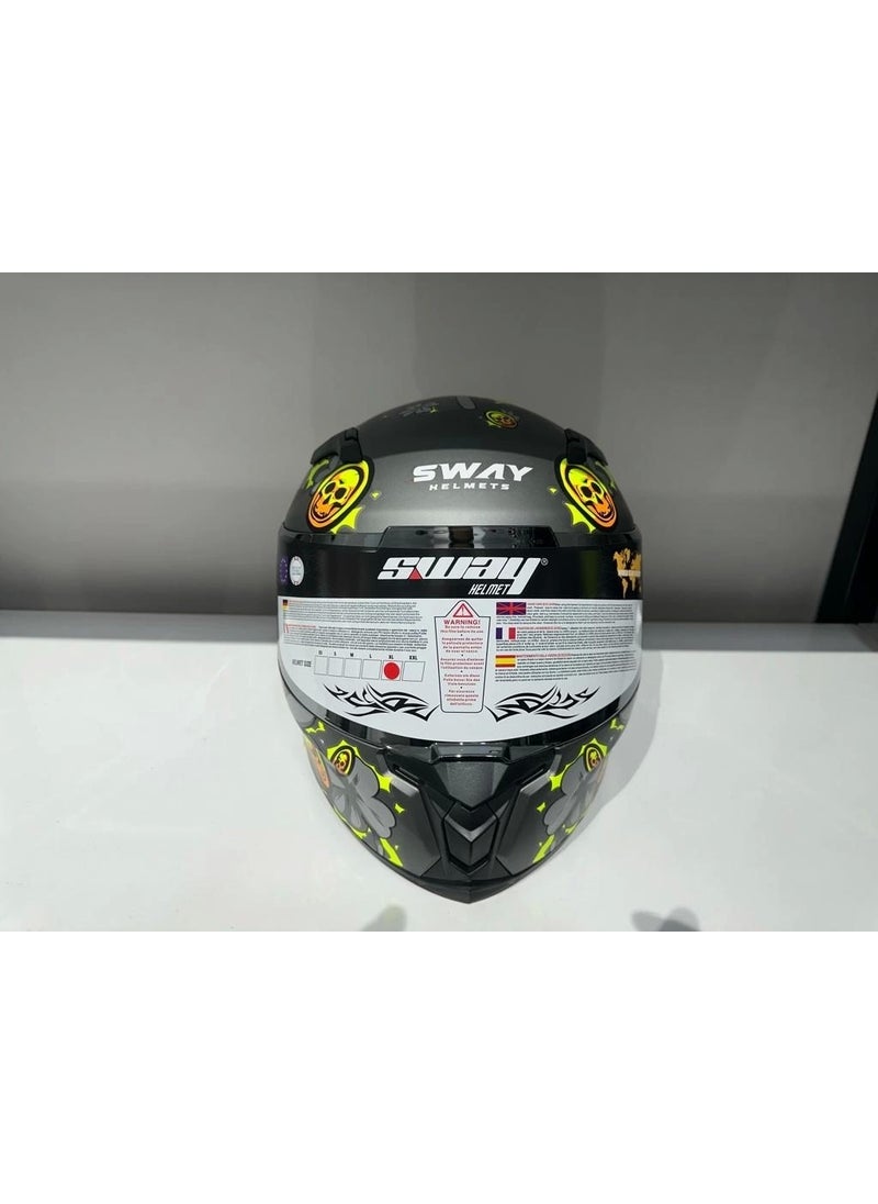 sway Helmet Sw 820 Badboy Full Face Silver Visor  - Image 4