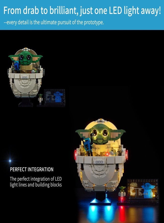 BrickSoul LED Light Up Kit Compatible with Lego The Mandalorian Grogu with Hover Pram 75403 Building Set, Upgrade Design Lighting Accessories for Star Wars Set, Not Included 75403 Model - Image 4