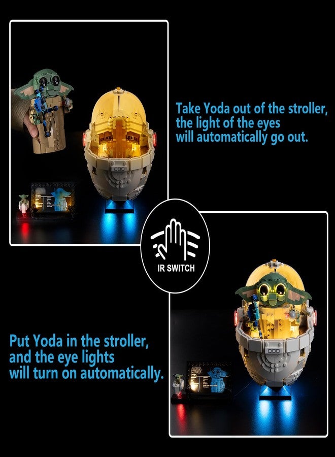 BrickSoul LED Light Up Kit Compatible with Lego The Mandalorian Grogu with Hover Pram 75403 Building Set, Upgrade Design Lighting Accessories for Star Wars Set, Not Included 75403 Model - Image 3