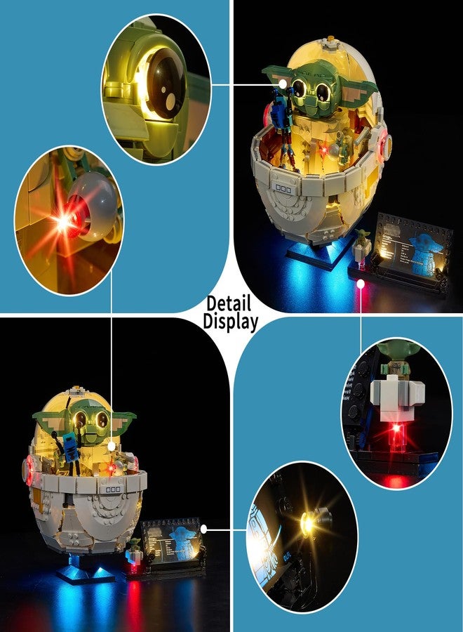 BrickSoul LED Light Up Kit Compatible with Lego The Mandalorian Grogu with Hover Pram 75403 Building Set, Upgrade Design Lighting Accessories for Star Wars Set, Not Included 75403 Model - Image 2