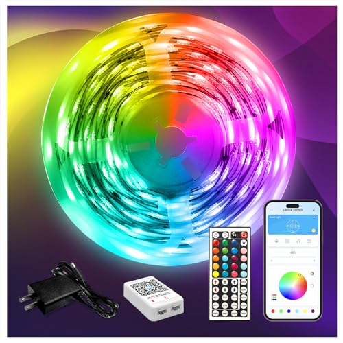 DAYBETTER LED Strip Lights 110ft, Smart Lighting Strips with App Remote Control, RGB Music Sync Color Changing Lights for Bedroom Kitchen Party Home Decor(1 Roll) - Image 1