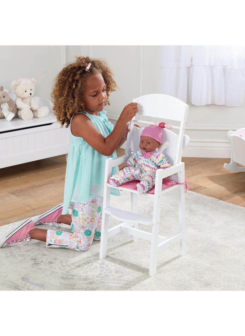 KidKraft KidKraft Lil Doll Wooden High Chair Furniture for 18Inch Dolls with Fabric Seat Pad  - Image 2