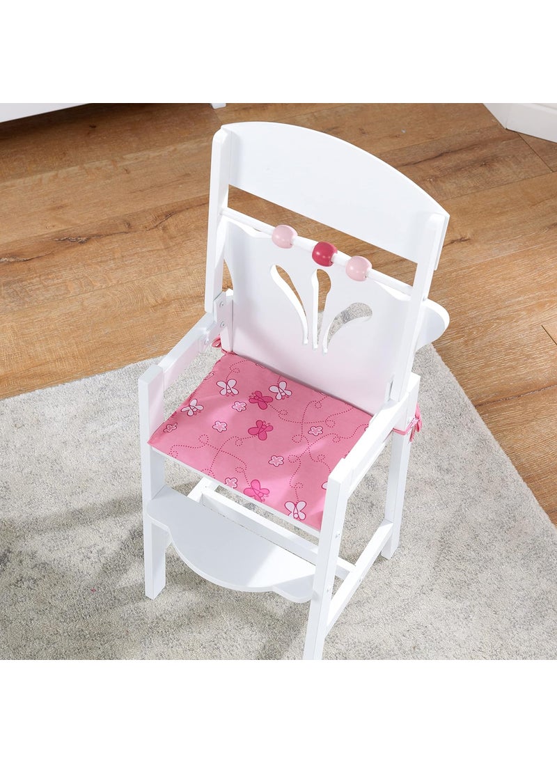 KidKraft KidKraft Lil Doll Wooden High Chair Furniture for 18Inch Dolls with Fabric Seat Pad  - Image 5