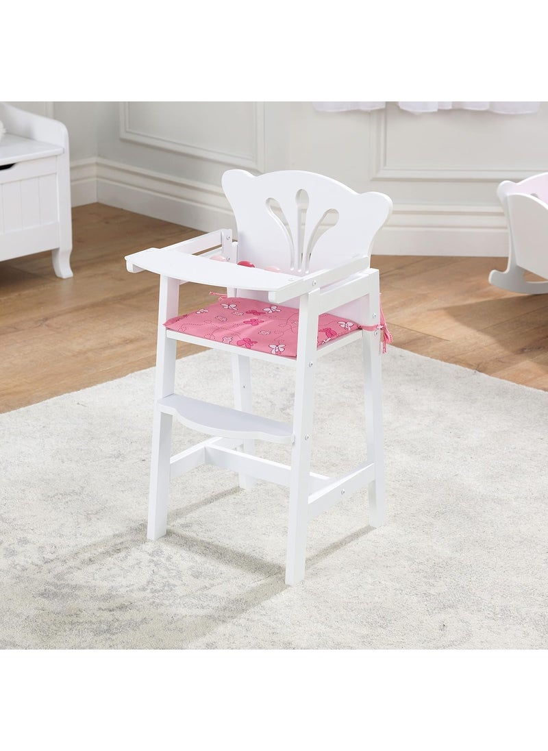 KidKraft KidKraft Lil Doll Wooden High Chair Furniture for 18Inch Dolls with Fabric Seat Pad  - Image 3