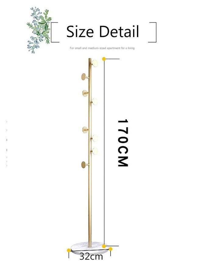 JCB CHIC Coat Rack Freestanding, Metal Coat Rack Tree with 8 Hooks, Free Standing Hanger for Hats Scarves Purses Umbrellas, Coat Stands with Stable Base for Entryway Bedroom - Image 2