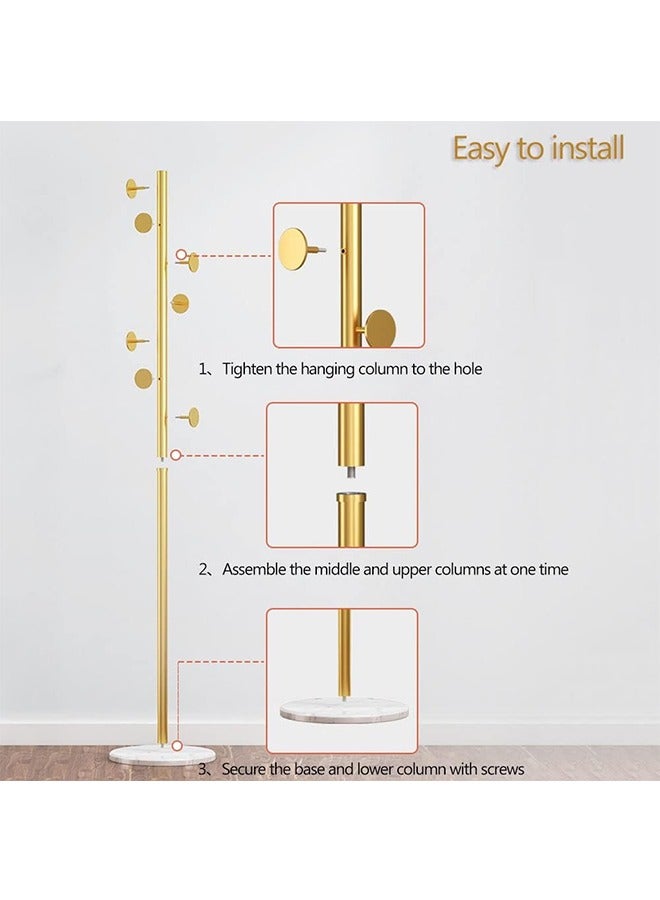 JCB CHIC Coat Rack Freestanding, Metal Coat Rack Tree with 8 Hooks, Free Standing Hanger for Hats Scarves Purses Umbrellas, Coat Stands with Stable Base for Entryway Bedroom - Image 4