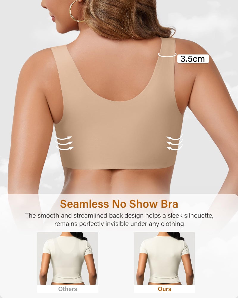 DEANGELMON Wireless Bras for Women No Underwire Seamless Full Coverage T-Shirt Pullover Sleep Bra Comfort Lounge Bralette(Skin,M) - Image 5