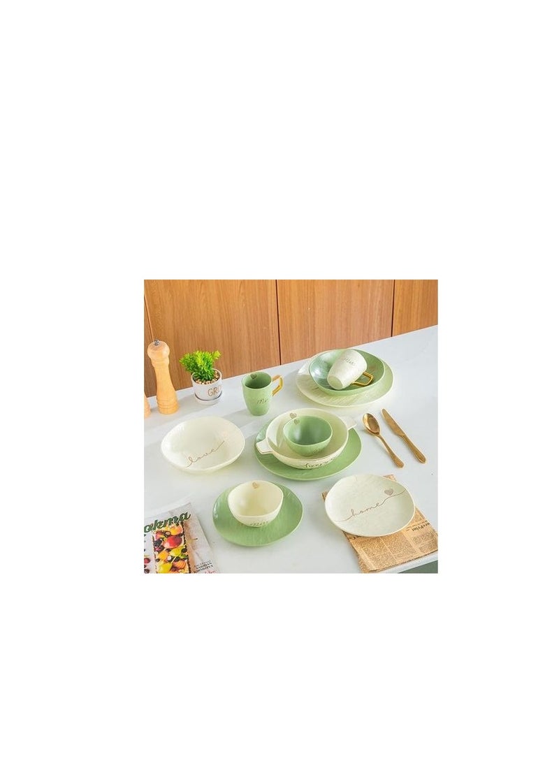 MARBLE 31-Piece Mix Lemon Marble Dinner Set DS381LAMONY 