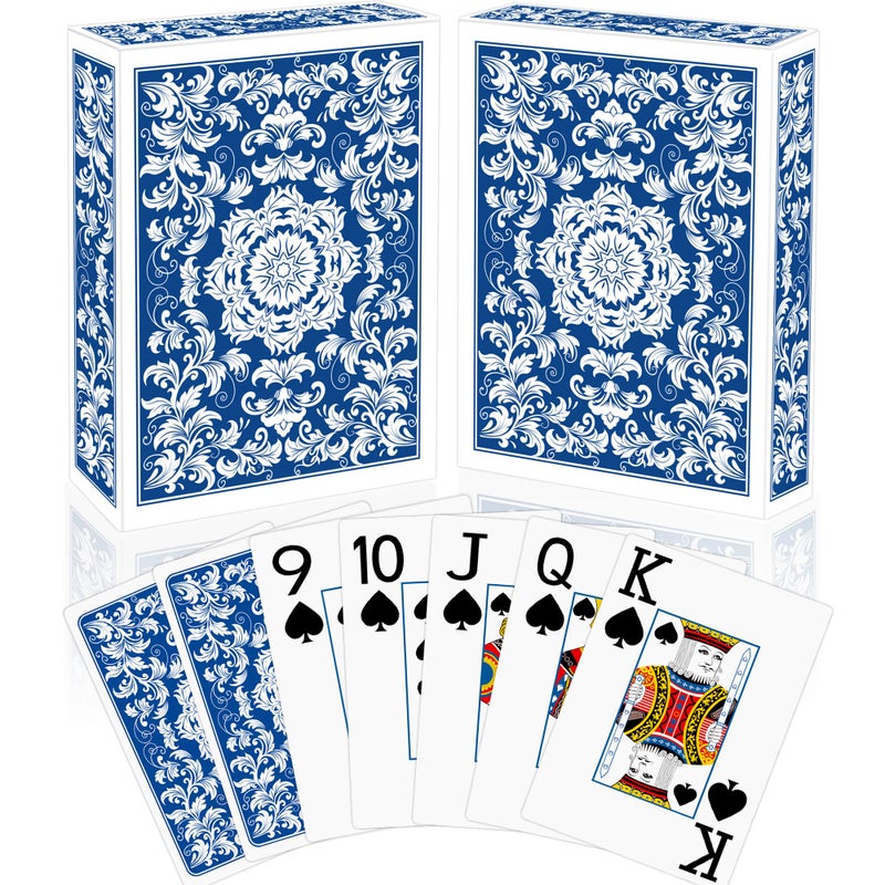 Metsyth Playing CardsDeck of Cards 2 PackPoker Cards SetJumbo Large Print Playing Cards for Adults SeniorsCard Games for Family Game Night Party Casino Magic Blue - Image 3