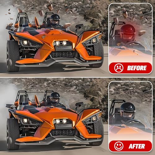 LitMiRaCle Rear Windshield for Polaris Slingshot S R SL SLR LE, Clear Hard-coted Polycarbonate Rear Wind Deflector for 2015-2024 Polaris Slingshot S R SL SLR LE Accessories - Image 3