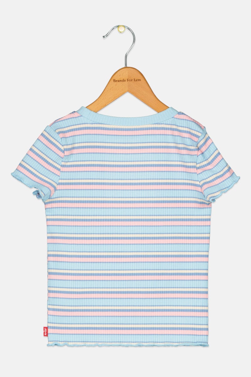 Levi's Toddlers Girl Crew Neck Short Sleeve Embroidered Logo Top, Multicolor - Image 2