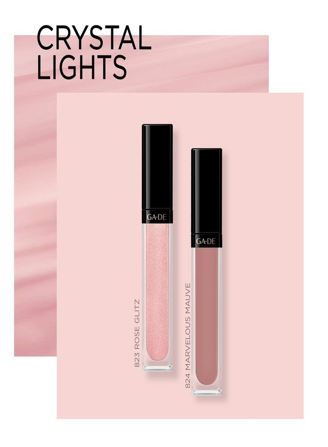 GA-DE Crystal Lights Lip Gloss, 823 - Enriched with Light-Reflecting Crystal Pearls - Smooth Silky, Rich Color - Moisturizes and Adds Shine - 0.2 oz - Image 2