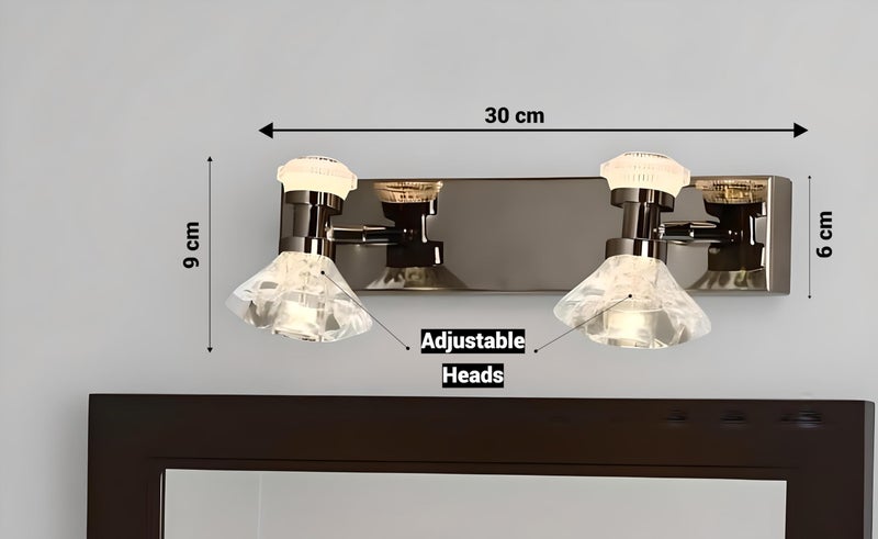 FILLISKA® 3 in 1 Double Wall spot/Picture/Display/Mirror Light with Adjustable Head and Colour Changing Function (Crystal Black-6485)(1 Year Warranty) - Image 3