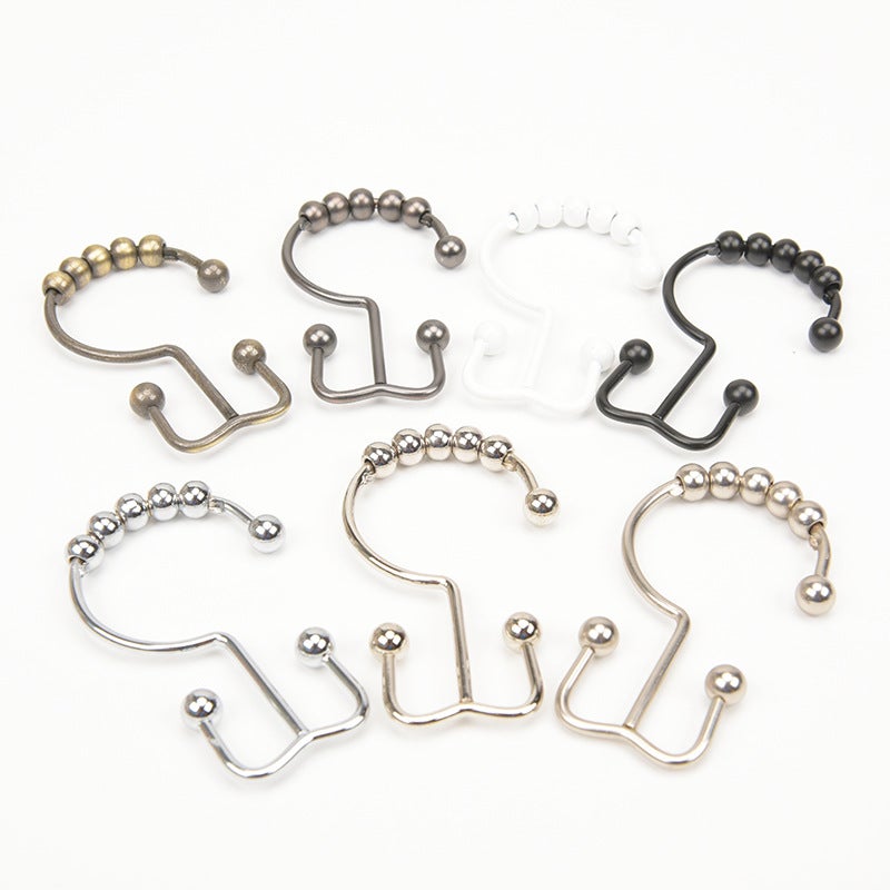Metal Double-Sided Mountain-Shaped Shower Curtain Hook Metal Ball Hook Mountain-Shaped Curtain Hook 12 Pack - Image 4