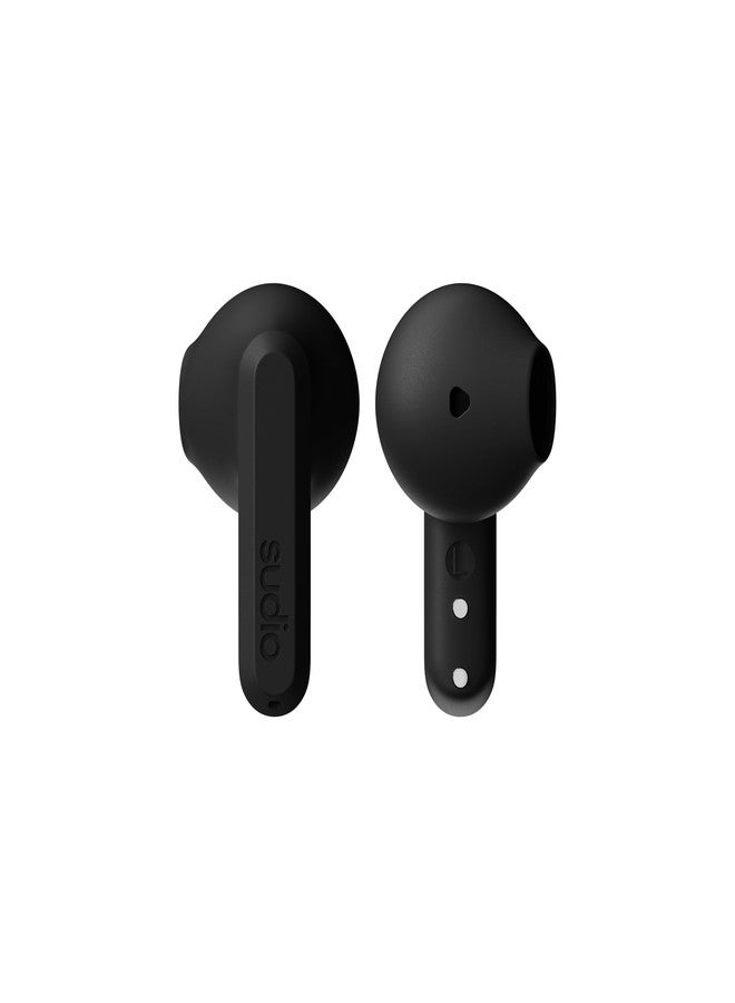 Sudio A3 All-Day Wireless Earbuds - 25H Playtime, Bluetooth 5.4, Sweat & Splashproof, Balanced Sound, Clear Calls with Enhanced Mics, USB-C Charging, Made from Recycled Plastics (Black) - Image 1
