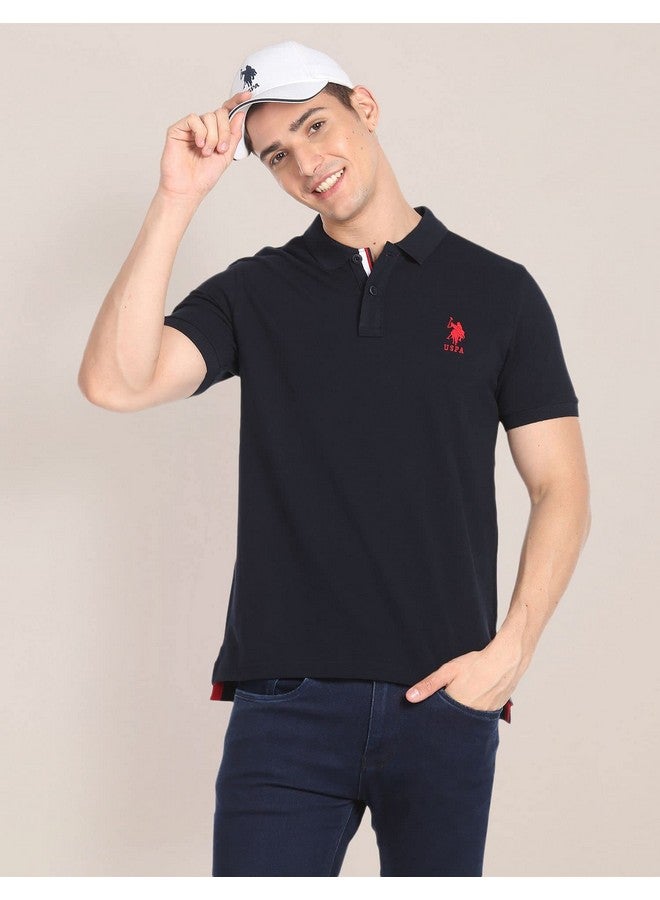 U.S. Polo Assn. U.S. POLO ASSN. Men's Solid Slim Fit T-Shirt (USOEN1POLO39_Navy - Image 2