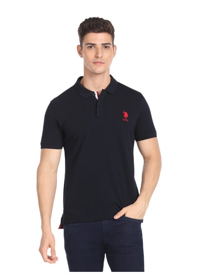 U.S. Polo Assn. U.S. POLO ASSN. Men's Solid Slim Fit T-Shirt (USOEN1POLO39_Navy - Image 1