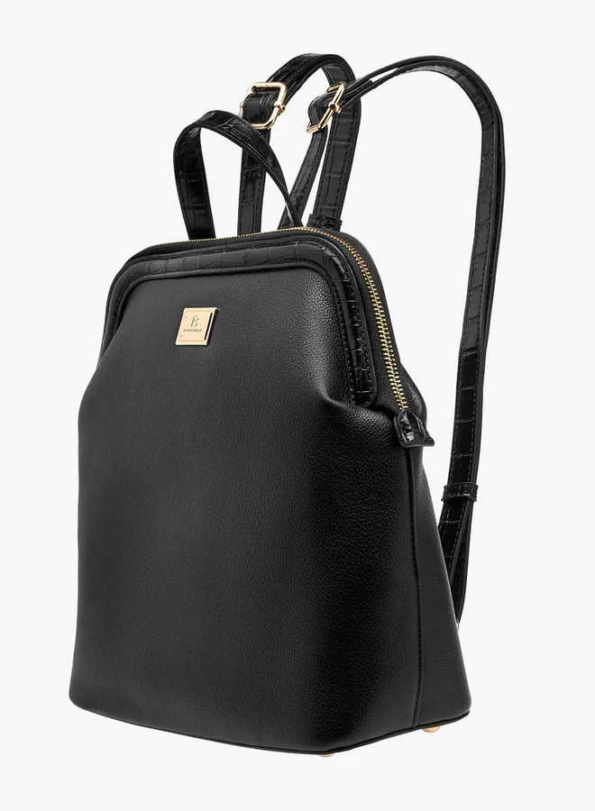 فلورا بيلا من شو إكسبرس Women Solid Backpack with Adjustable Straps and Zip Closure - 11x26x28 cm
