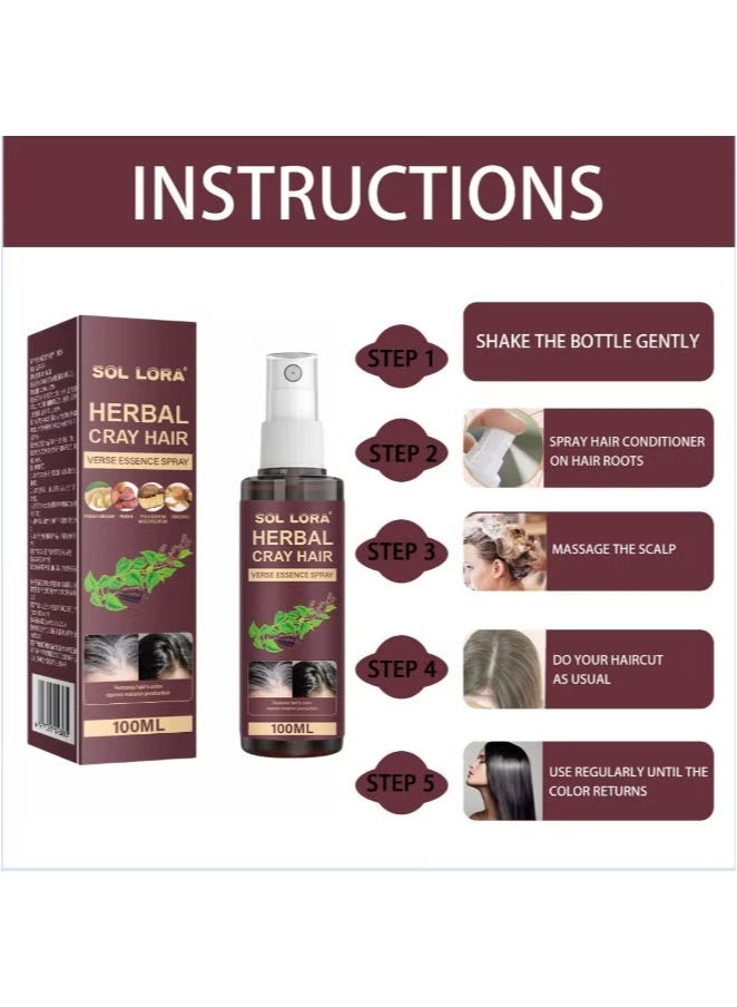 SOL LORA 3-Pack  Herbal Hair Conditioner Polygonum multiflorum Herbal Essence Moisturizing Hair Care Black Hair Conditioner 100ML - Image 4