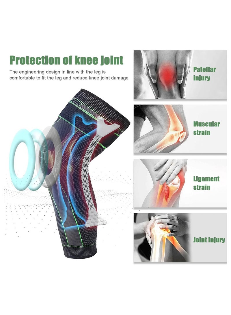 RATSAW Leg Compression Sleeve Full Leg 2 Pack Long Self-Heating Knee Brace for Men Women Knee Support Protector for Running Weightlifting Workout and other Sport Size XL - Image 4