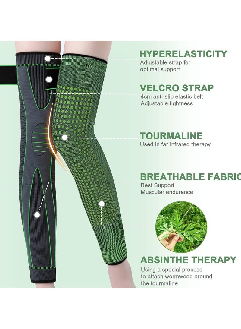 RATSAW Leg Compression Sleeve Full Leg 2 Pack Long Self-Heating Knee Brace for Men Women Knee Support Protector for Running Weightlifting Workout and other Sport Size XL - Image 3