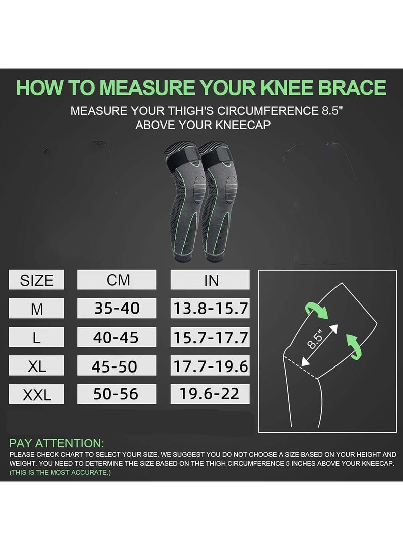 RATSAW Leg Compression Sleeve Full Leg 2 Pack Long Self-Heating Knee Brace for Men Women Knee Support Protector for Running Weightlifting Workout and other Sport Size XL - Image 2