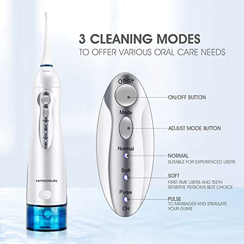 Hangsun Water Flosser Cordless Oral Irrigator Rechargeable Dental Water Jet HOC700 for Teeth Braces with 300ML Water Tank and 4 Jet Tips for Travel & Home Use - Image 3