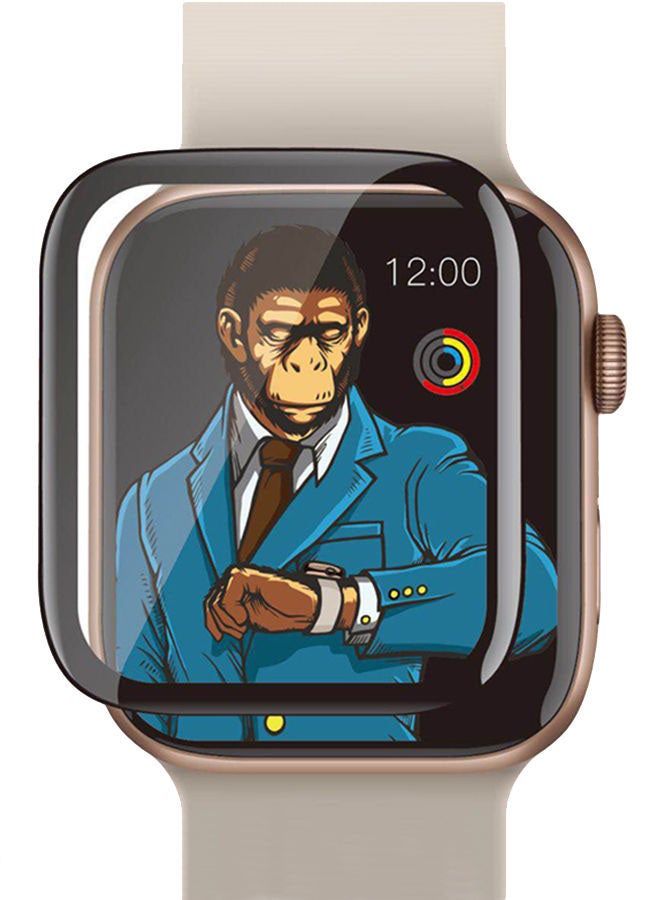 Blueo Tempered Glass Screen Protector 3D Curved for Apple Watch 44mm Black Durable Scratch Resistant Daily Use - Image 1