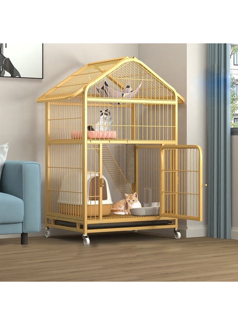 LIMOS Cat Cage Pet Dog Cage DIY Small Animal Cage for Pets Portable Metal Wire Yard Fence Cat Playpen Home(3-Tier) - Image 1