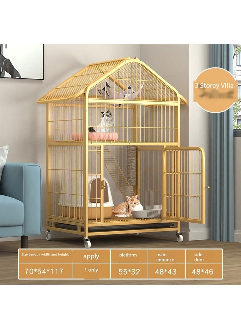 LIMOS Cat Cage Pet Dog Cage DIY Small Animal Cage for Pets Portable Metal Wire Yard Fence Cat Playpen Home(3-Tier) - Image 3