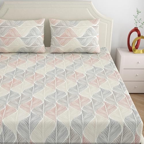 Home Ecstasy Microfiber Wrinkle & Fade Resistant King Bedsheet with 2 Pillow Covers - (Size 108 x 108 inches, 140TC, Colour - Multi) - Image 3