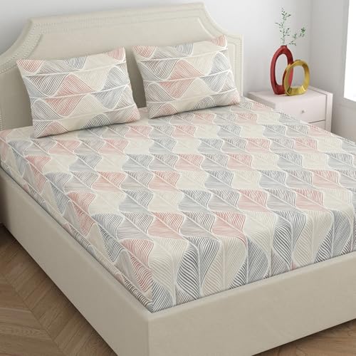 Home Ecstasy Microfiber Wrinkle & Fade Resistant King Bedsheet with 2 Pillow Covers - (Size 108 x 108 inches, 140TC, Colour - Multi) - Image 1